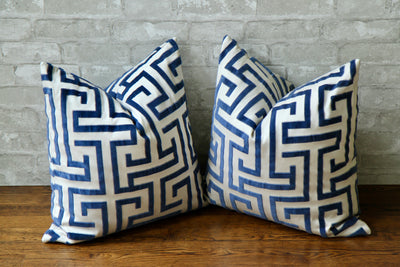 MING TRAIL NAVY PILLOW COVER - Pillow Talk Design | Pretty Home Accessories